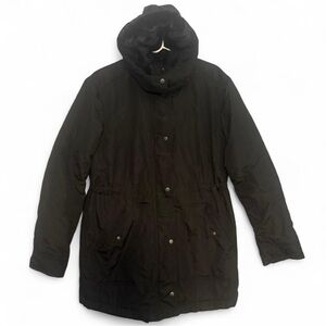 Women Black Old Navy Hooded Coat. Size M